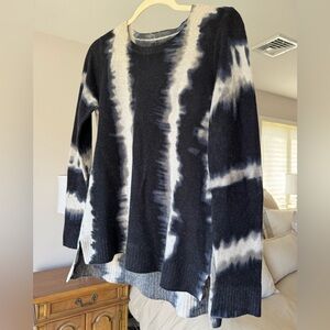 Only Mine Black/Cream/Blue/Beige Cashmere Knit Sweater, sz L